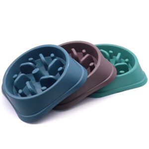 Slow-Feed Column Dog & Cat Bowl – Puzzle Feeder Design